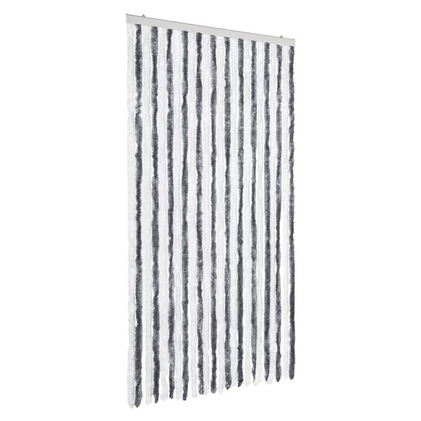vidaXL Fly Curtain Grey and White 39.4x78.7" Chenille