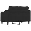 vidaXL 2-seater Sofa Black Fabric (100% polyester) 47.2 in Seat width
