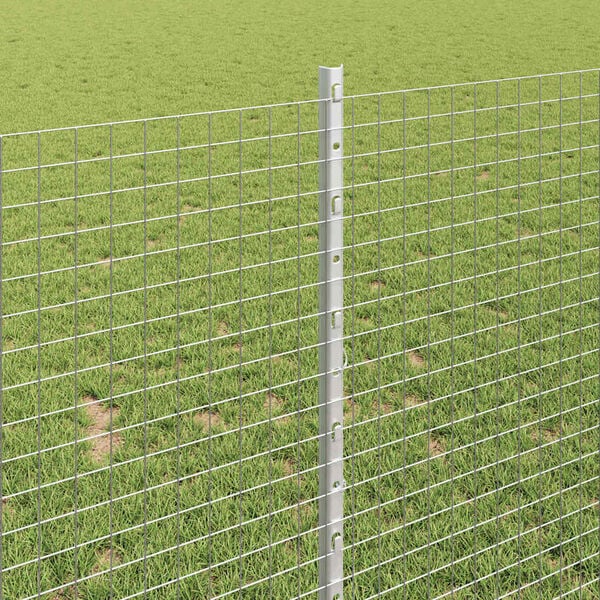 vidaXL Fence and Post Silver 3.28 x 32.81 ft Steel