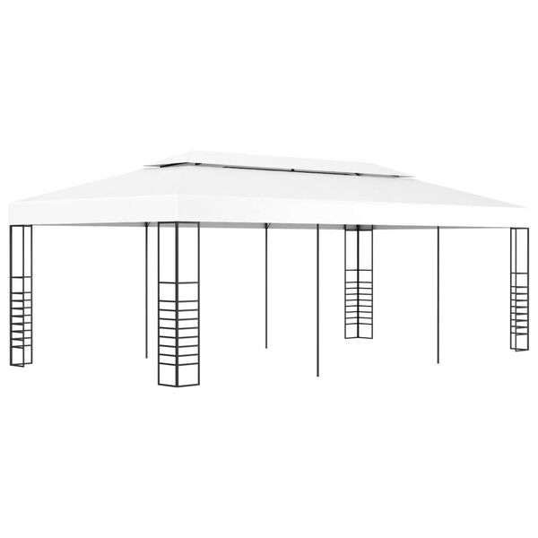 vidaXL Outdoor Awning White Steel, Polyester 6x3 ft