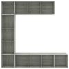 vidaXL Book Cabinet Set of 3 Concrete Grey Engineered wood