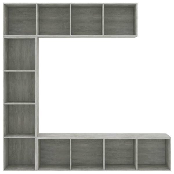 vidaXL Book Cabinet Set of 3 Concrete Grey Engineered wood
