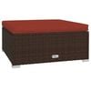 vidaXL Garden Lounge Set Poly Rattan: Brown, Cushions: Cinnamon Red