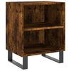 vidaXL Bedside Cabinet Set of 2 Smoked oak Engineered wood, iron Drawers