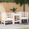 vidaXL Garden Chair Set of 2 White Solid pine wood Medium Garden Chair