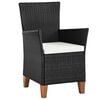 vidaXL Outdoor Dining Chairs Set of 2 Black