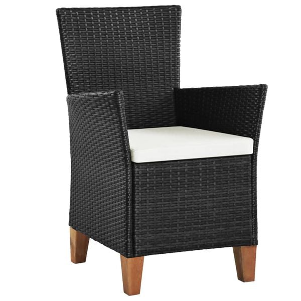 vidaXL Outdoor Dining Chairs Set of 2 Black