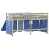 vidaXL Curtain for Loft Bed Blue 100% Polyester Standard Durable