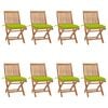 vidaXL Patio Chair Set of 8 Teak wood Regular size for adult seating