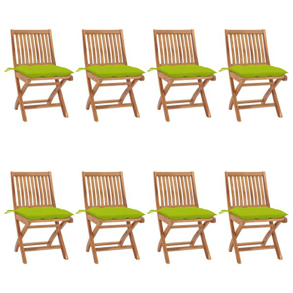 vidaXL Patio Chair Set of 8 Teak wood Regular size for adult seating
