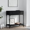 vidaXL Console Table Black Engineered wood, metal Narrow Console Table