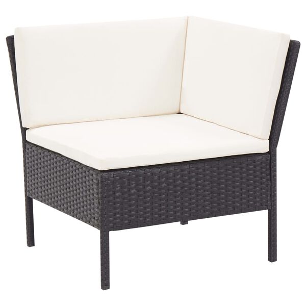 vidaXL Garden Lounge Set Black, Cream white