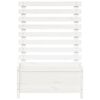 vidaXL Patio Planter with Rack White 31.1x15.6x44.9" Solid Wood Pine