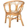 vidaXL Dining Chair Light brown, Cream white Natural rattan, Linen