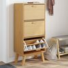 vidaXL Shoe Cabinet Brown Solid pine wood with a wax finish, engineered wood