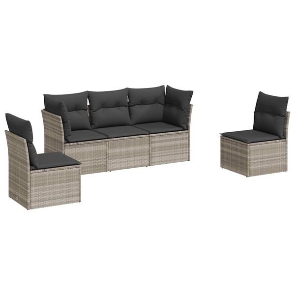 vidaXL Garden Sofa Set Light grey, Dark grey