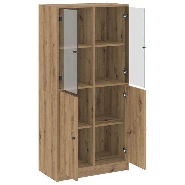 vidaXL Highboard Artisan Oak Engineered wood, glass Tall Highboard