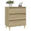 vidaXL Sideboard Sonoma Oak Engineered wood, solid eucalyptus wood
