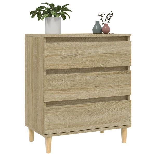 vidaXL Sideboard Sonoma Oak Engineered wood, solid eucalyptus wood