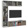 vidaXL Book Cabinet Set of 3 Concrete Grey Engineered wood