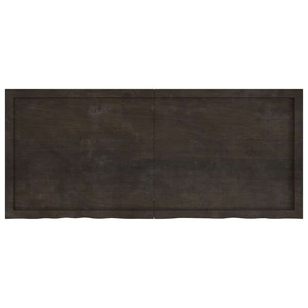 vidaXL Bathroom Countertop Dark Brown 55.1 x 23.6 x (0.8-1.6) " Treated Solid Wood