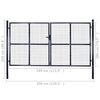 vidaXL Mesh Garden Gate Galvanised Steel 118.1x78.7" Grey
