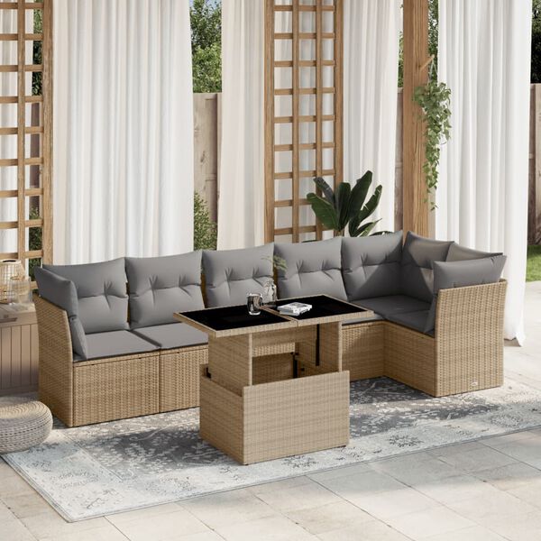vidaXL Garden Sofa Set Beige