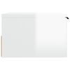 vidaXL Wall-mounted Bedside Cabinet High Gloss White Engineered wood
