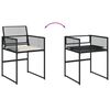 vidaXL Garden Dining Set Black Powder-coated steel Medium