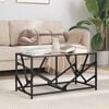 vidaXL Coffee Table Black Engineered wood, steel, glass Small Durable