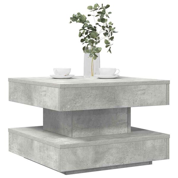 vidaXL Coffee Table Concrete Grey Engineered Wood Medium Rotatable