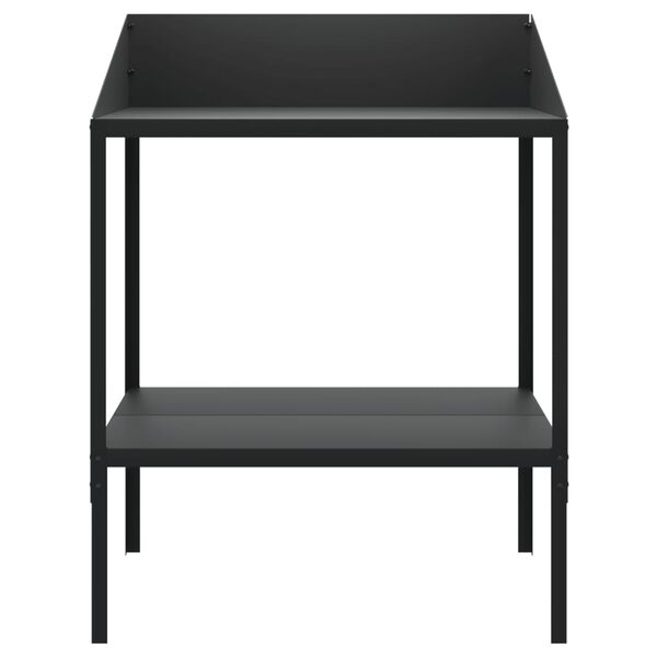 vidaXL Plant Stand Anthracite Galvanized Steel Medium Height-Adjustable