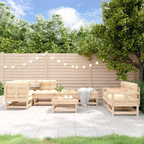 vidaXL Garden Lounge Set Natural wood Solid pine wood Modular