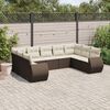 vidaXL Garden Sofa Set Brown Poly Rattan Large Modular Garden Sofa Set