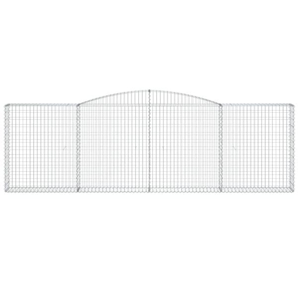 vidaXL Gabion Basket Set of 5 Silver Galvanized iron