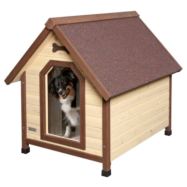 Kerbl Dog Kennel Brown and beige Wood with bitumen roof