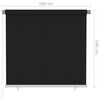 vidaXL Roller Blind Black High-density polyethylene (HDPE) 63.0 x 55.1 in