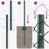 vidaXL Fence and Post Green 3.94 x 32.81 ft Steel