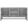 vidaXL TV Cabinet Grey Sonoma Engineered Wood, Glass, Steel Medium