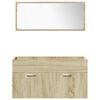 vidaXL Bathroom Furniture Set Sonoma oak Engineered wood, glass Large