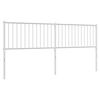 vidaXL Headboard White Powder-Coated Steel Double Bed