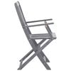vidaXL Outdoor Chair Set of 2 Grey Solid acacia wood Standard Foldable