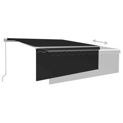 vidaXL Manual Retractable Awning with Blind 13.1'x9.8' Anthracite