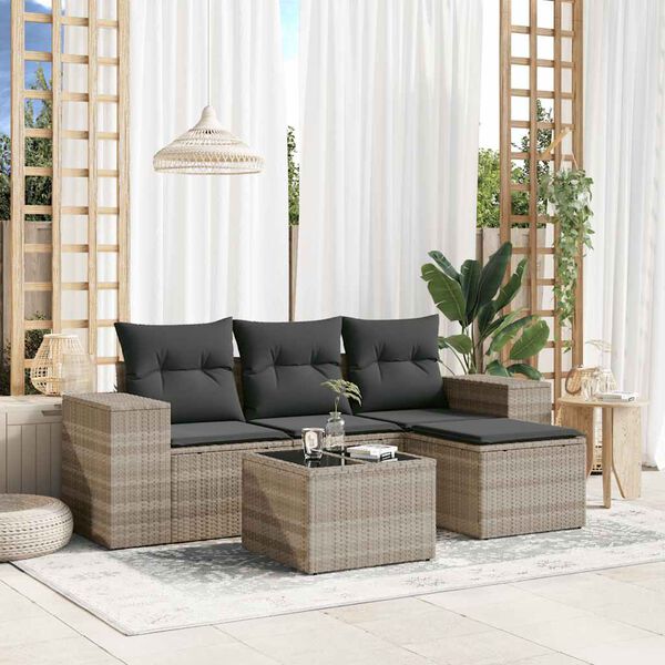 vidaXL Garden Sofa Set Light grey, Dark grey