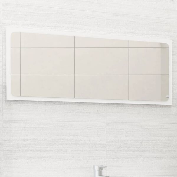vidaXL Mirror White Engineered wood, acrylic Bathroom Mirror Rectangular