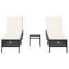 vidaXL Sun Lounger Set Black, Cream White