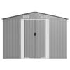 vidaXL Garden Shed Grey Galvanized steel Large Garden Shed Rectangular