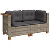 vidaXL Garden Sofa Set of 2 Grey