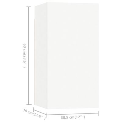 vidaXL TV Cabinets 7 pcs White 12"x11.8"x23.6" Chipboard