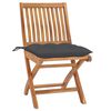 vidaXL Garden Chair Set of 8 Anthracite Teak wood, Polyester Standard